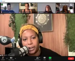 Screenshot of zoom meeting featuring four attendees